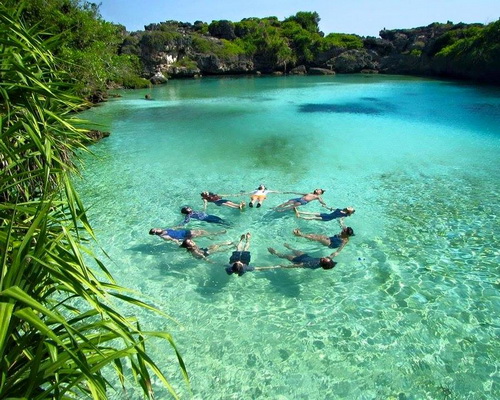 Lake Weekuri on Sumba island is wonders lagoon Mandorak beach as luxurious infinity pool on Marapu land